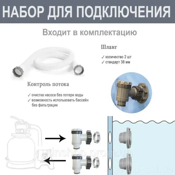 Сімейний овальний каркасний басейн Bestway 56716 549х274х122 см з фільтром та сходами на 13420 л | Зображення 9