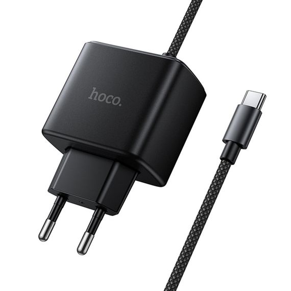 МЗП Hoco C163A New PD25W (1USB-C) + встроенный кабель Type-C Black | Зображення 4