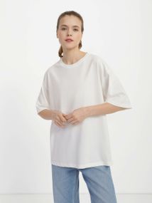 Футболка женская оверсайз молочная, 2XL