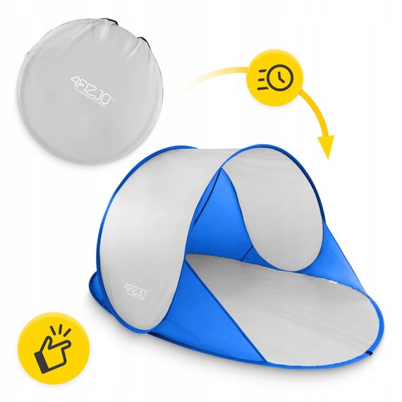 Намет пляжний 4FIZJO Pop-Up 195 x 120 см саморозкладний Blue/Grey (P-5905973405157) | Зображення 9