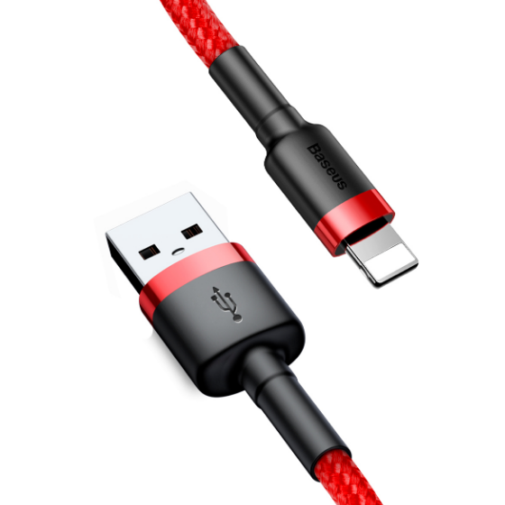 Кабель USB Lightning BASEUS CALKLF-B09 Cafule 2,4A 1м красный/красный | Зображення 8