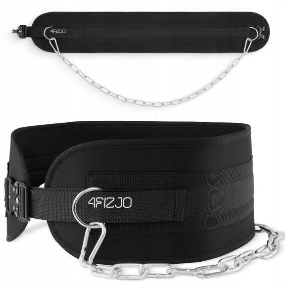 Пояс атлетичний для обтяження 4FIZJO Dip Belt 80 см Black (P-5905973402255)