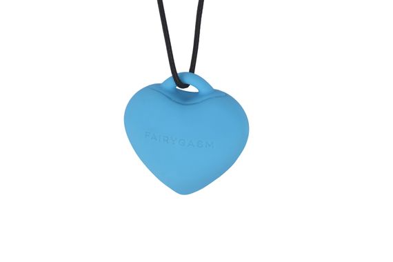 Мінівібратор «Сердечко» FairyGasm PleasureStone blue, 9 режимів, на шнурку | Зображення 3