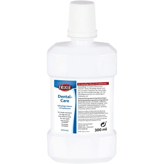 Вода Trixie Dental Care для собак і котів для догляду за ротовою порожниною зі смаком яблука 300 мл | Зображення 1