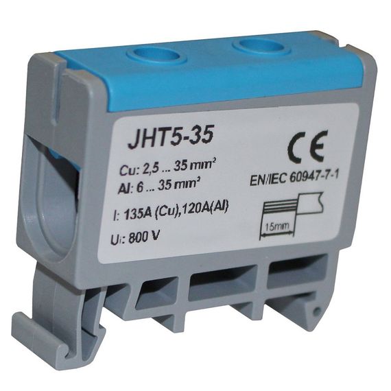 Клема силова СКНГ-JHT5-35 6-35мм2 120А "N" синій Ny95506544