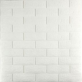 3D панель самоклеюча 700х770х3мм цегла Біла (001-3) SW-00000174