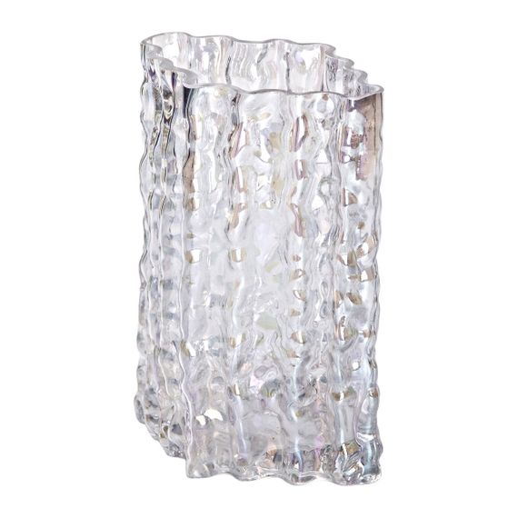 Декоративна прямокутна скляна ваза для квітів 20 см | Зображення 2