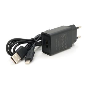 Набір BOROFONE BA68A СЗУ 1xUSB+ кабель Lighting, 2.1A, 1м, Black, Blister