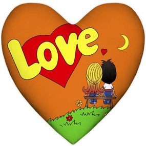 Подушка серце Love, помаранчова 37x37 см (4PS_17LV002)