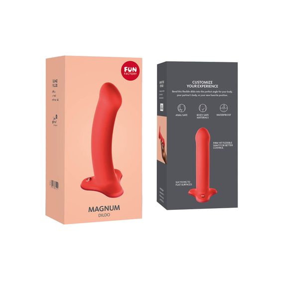 Фалоімітатор Fun Factory MAGNUM, помаранчевий, дуже гнучкий, довжина 18,3 см, діаметр 3,7 см | Зображення 5