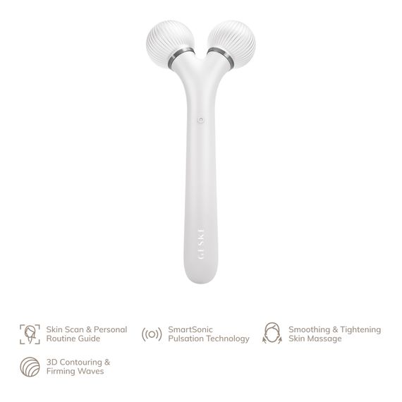 Електронний ультразвуковий ролик для обличчя GESKE Sonic Facial Roller 4в1 white | Зображення 1