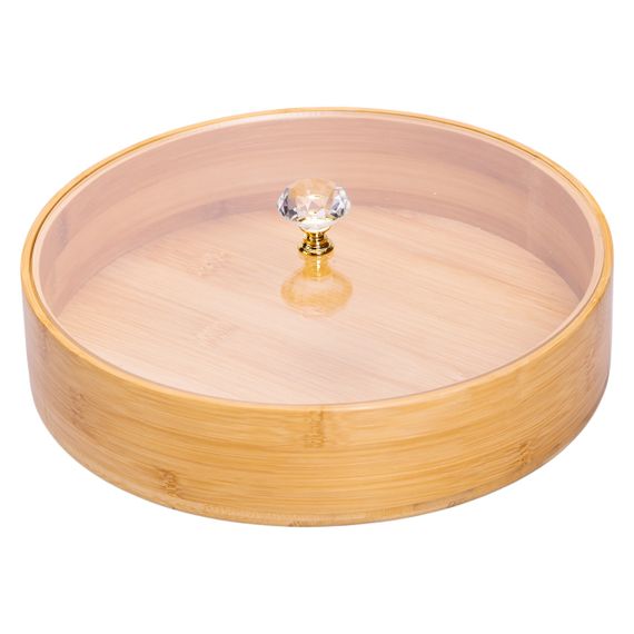 Менужниця дерев'яна на 4 секції з кришкою для закусок Ø25 (см) кругла HB-40-3 | Зображення 2