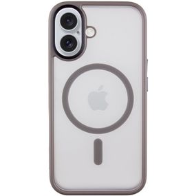 TPU+PC чохол Metal Buttons with MagSafe для Apple iPhone 16 (6.1") Сірий