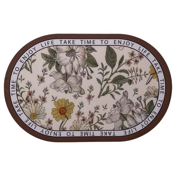 Килимок діатомітовий Floral Oval 58*38 см універсальний овальний HP-42-50