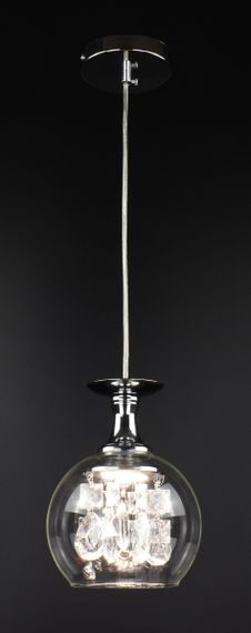 Люстра світлодіодна підвісна LED світильник для квартири на стелю лед 26998 Хром 30-150х14х14 см. | Зображення 5