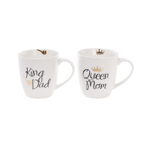 Кухоль 520 мл порцеляновий King Dad Queen Mom BONA DI | Зображення 3