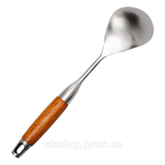Ложка для рису 32,5 (см) з нержавіючої сталі з дерев'яною ручкою HP-8-42 | Зображення 1