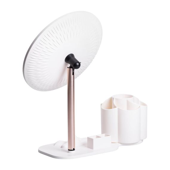 Дзеркало для макіяжу з підсвічуванням кругле настільне Ø21 см з підставкою Біле HP-10-9AW | Зображення 4