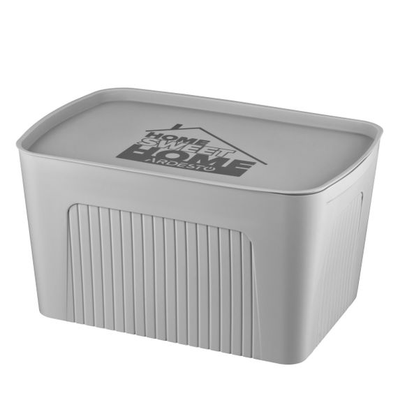 Ящик с крышкой для хранения Ardesto ARHC2523G 45.5х31х24.5 см серый