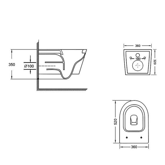 Унитаз подвесной Qtap Swan безободковый с седалием Soft-close QT16335180W | Зображення 1