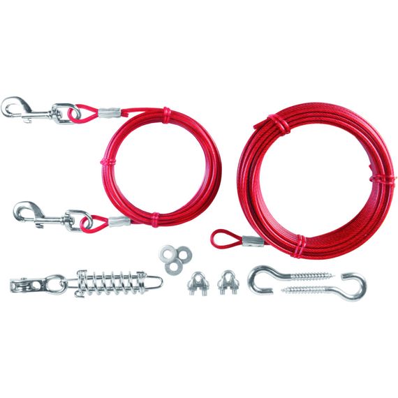Трос прив_язувальний Trixie для собак з амортизатором і карабінами 15 м червоний | Зображення 1
