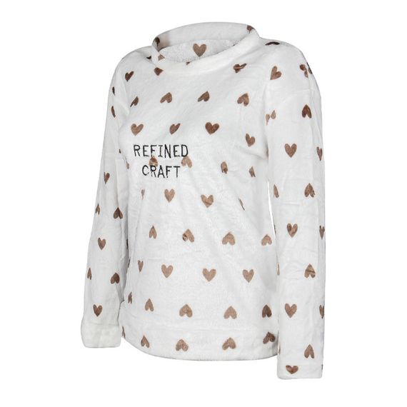 Женская пижама Lesko Heart Brown XL теплая для дома | Зображення 2