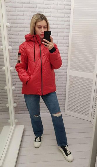 Утеплена куртка, арт.417, червоний | Зображення 7