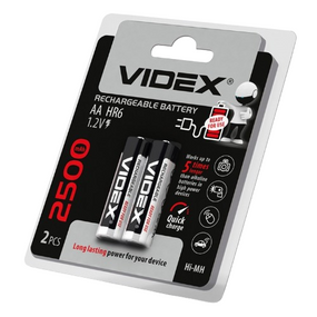 Акумулятор AA/HR06 1,2V 2500mAh (бл-2шт) Videx