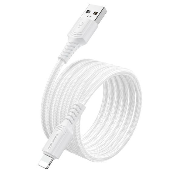 Дата кабель Borofone BX116 Certain USB to Lightning 2.4A (1m) White | Зображення 2