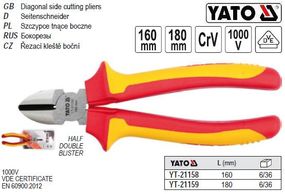 Бокорезы изоляция YATO Польша электрика 1000V 180 мм YT-21159