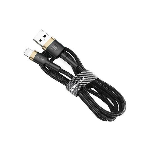 Дата кабель USB 2.0 AM to Lightning 2.0m 1.5A gold-black Baseus (CALKLF-CV1) | Зображення 1