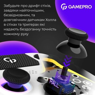 Геймпад GamePro GPS13W BT 5.3/USB/PC/iOS/Android/PS3/PS4 RGB White (GPS13W) | Зображення 9