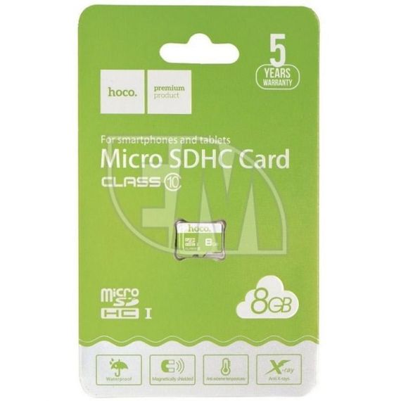 Карта пам'яті Hoco microSDHC Class 10 - 8GB (без адаптера) Green | Зображення 1