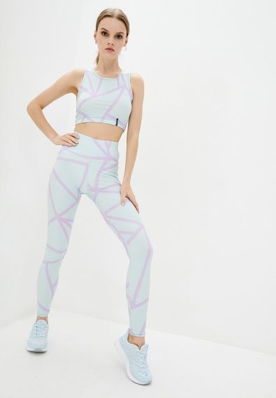 Спортивные леггинсы 4Profi с принтом "Геометрия" мята/фиолет размер M бифлекс  16640 | Зображення 2