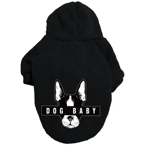 Толстовка для собак на флісі Dog baby чорного кольору розмір 4XL