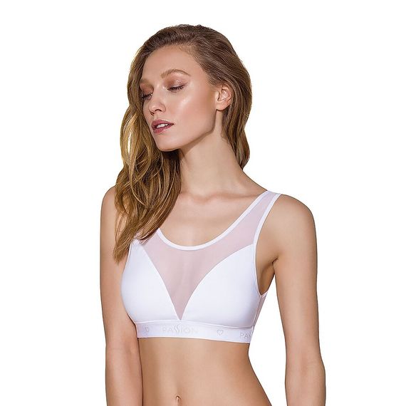 Топ з прозорою вставкою Passion PS002 TOP white, S