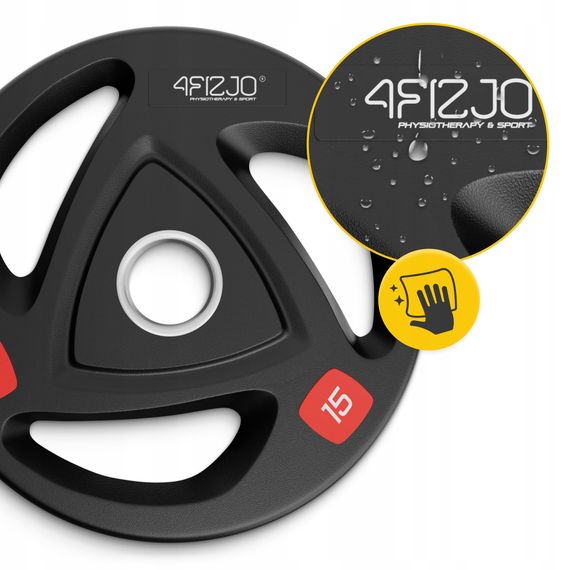 Диск олімпійський 4FIZJO 2 x 15 кг 51 мм металевий, прогумований Black (P-5905973401272) | Зображення 7