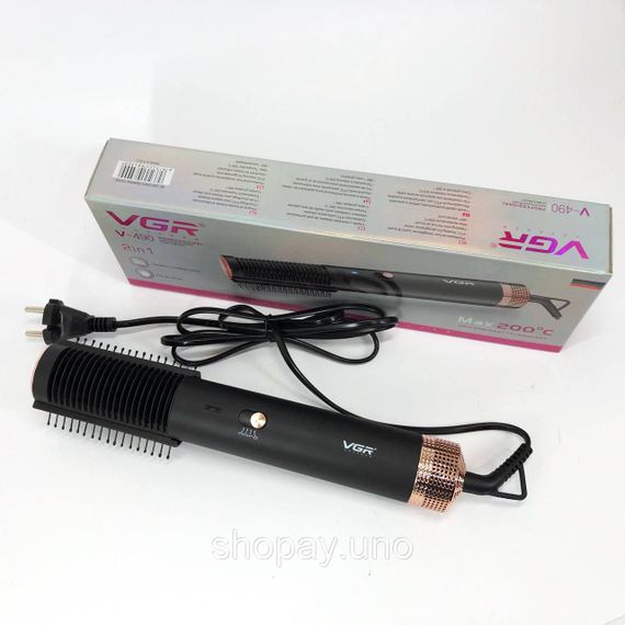 Фен щетка для волос VGR V-490 Стайлер, воздушный стайлер для волос, Фен для дома, Профессиональный фен | Зображення 2