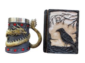 Подарунковий набір Кухоль 3D Танард Gold Rose та Блокнот 3D «Тінь Ворона»