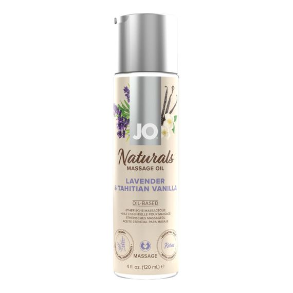 Массажное масло JO Naturals Massage Oil Lavender&Vanilla с натуральными эфирными маслами,120мл sexstyle