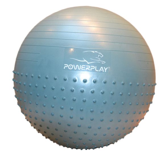 М'яч для фітнесу (фітбол) напівмасажний PowerPlay 4003 Ø65 cm Gymball  Зелений + помпа | Зображення 5