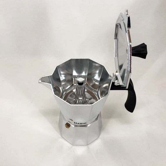 Гейзерна кавоварка Magio MG-1002 300 мл, гейзер для кави, кавоварка гейзерного типу, кавоварка для дому | Зображення 3