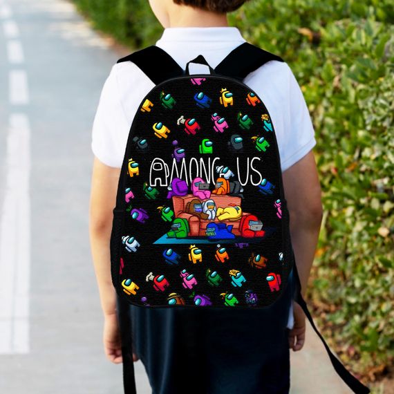 Рюкзак детский Амонг Ас "Among Us" 34х27см,городской ранец для мальчика с принтом (00329)