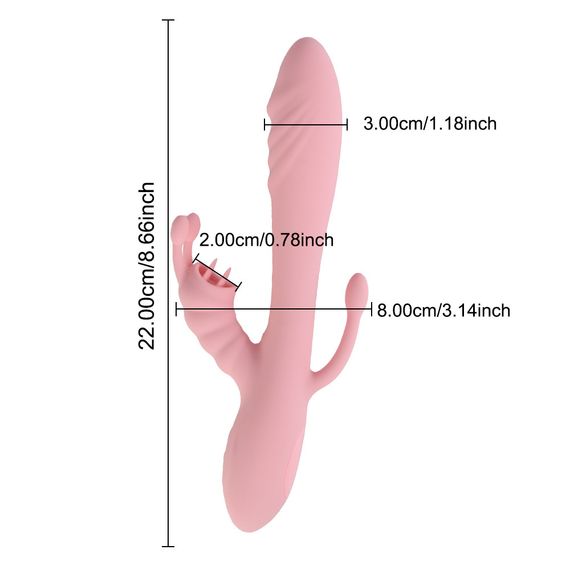 ПОШКОДЖЕНА КОРОБКА) Вагінально-кліторальний вібратор «Eros vibrator», потрійна стимуляція, 10 режимів Sex Aura | Зображення 3