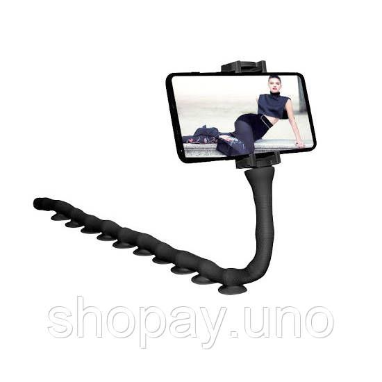 Гнучкий тримач для телефону з універсальними присосками Cute Worm Lazy Holder. Колір: чорний IL-80 | Зображення 1