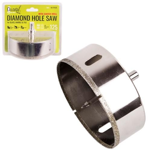 Свердло корончате алмазне по склу та кераміці 125мм з центрувальним свердлом Alloid