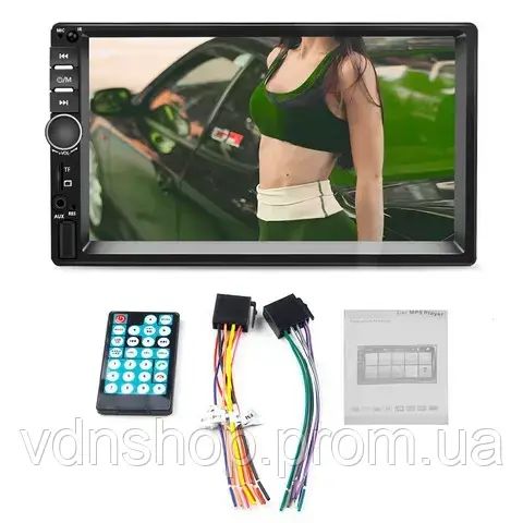Універсальна автомагнітола 2 Din сенсорна, Bluetooth AMP 7018B, з пультом у комплекті