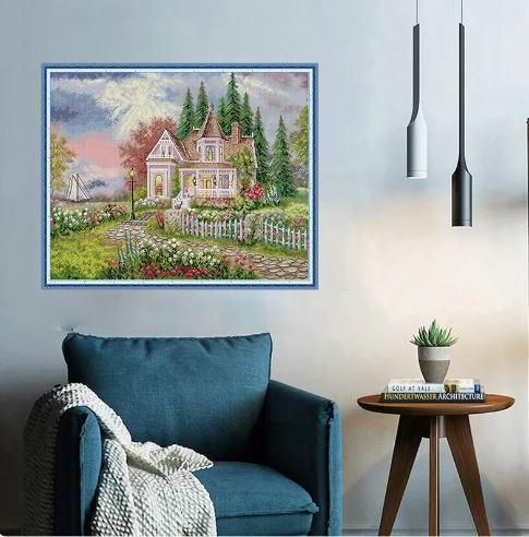 Набір для вишивання за нанесеною на канву схемою "Cozy Evening". AIDA 14CT printed 59*49 см | Зображення 9