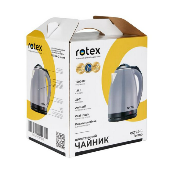 Электрочайник Rotex RKT24-G Termo 1,8 л с функцией поддержания температуры 1500 Вт Серый | Зображення 5
