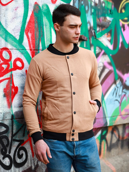 Бомбер пуговица бежевый S XS | Зображення 1